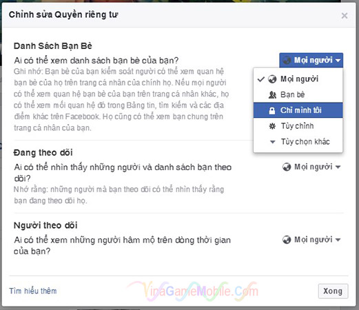 Cách ẩn bạn bè trên Facebook 01