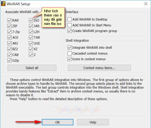 Cài đặt phần mềm giải nén winrar