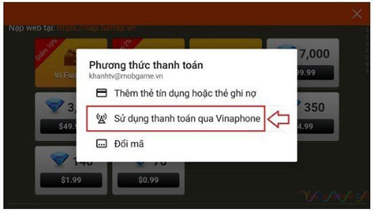 Thanh toán nạp thẻ NKGH qua thẻ điện thoại