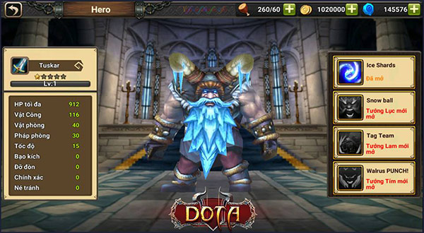 Hướng dẫn cách chơi Tuskar Dota Mobi