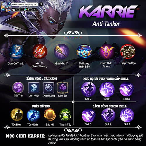 Hướng dẫn cách chơi Karrie Mobile Legends