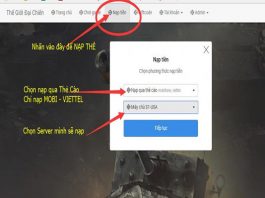 Nạp thẻ Thế Giới Đại Chiến