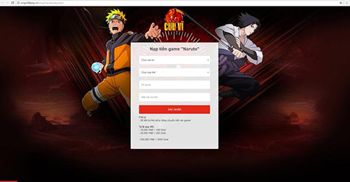 Giftcode, nạp thẻ Naruto Cửu Vỹ