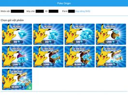 Nạp Thẻ Poke Origin Nạp thẻ Poke Origin