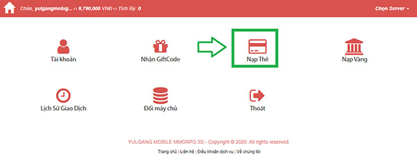 Hướng dẫn nạp thẻ Yulgang Mobile 03