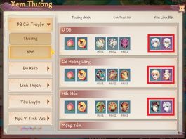 Các map farm tướng SR - Vân Mộng Tứ Thời Ca