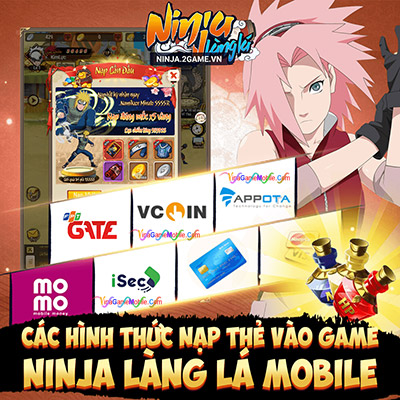Hướng dẫn nạp game Ninja Làng Lá Mobile