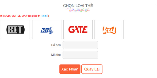 Cách nạp thẻ Nhẫn Giả Mobile CMN 03