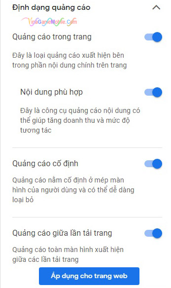 Cài đặt quảng cáo tự động Adsense 03