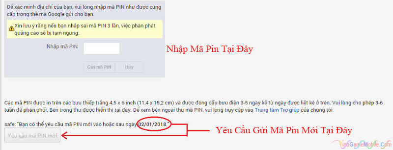 Hướng dẫn nhận mã PIN Adsense 03