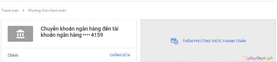 Thanh toán Google Adsense qua chuyển khoản ngân hàng 01