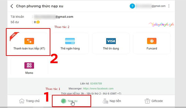 Cách nạp thẻ Đảo Kho Báu và thanh toán 01