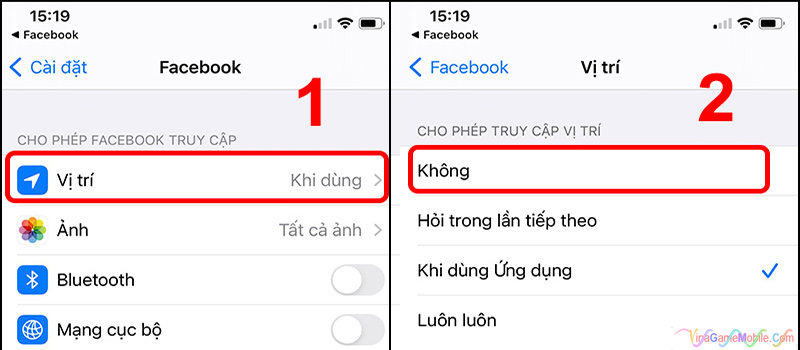 Hướng dẫn tắt định vị Facebook trên iPhone 03