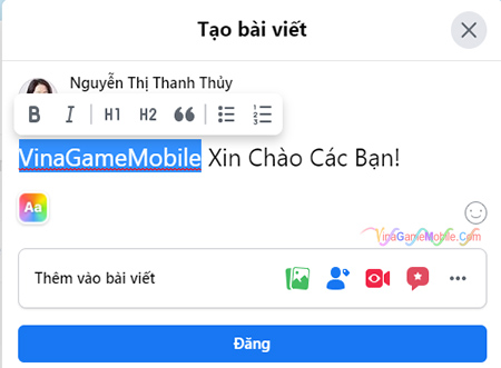 Cách viết chữ in đậm trên Facebook 04