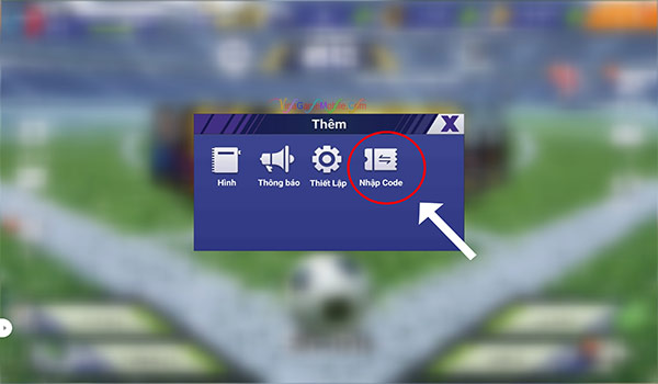 Cách nhập Code Siêu Sao Bóng Đá 02