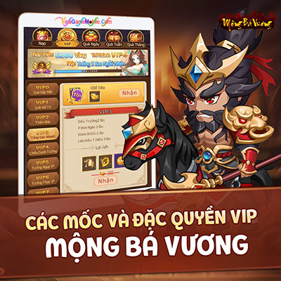 Cách nạp thẻ Mộng Bá Vương và mốc VIP