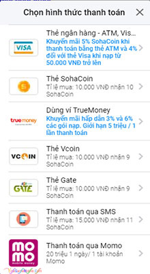 Hướng dẫn nạp thẻ Tuyệt Thế Vô Song Mobile 02