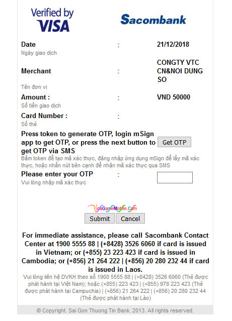 Nạp thẻ Độc Cô Cửu Kiếm qua thẻ Visa 02