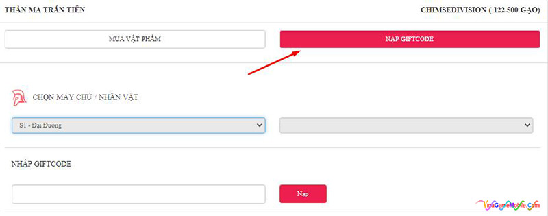 Cách nhập GiftCode Thần Ma Trấn Tiên