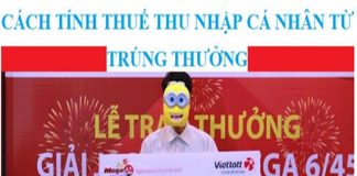 Cách tính thuế thu nhập cá nhân khi trúng xổ số