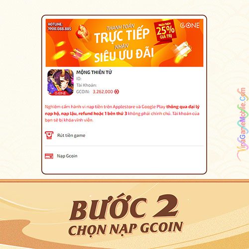 Nạp thẻ Mộng Thiên Tử 2