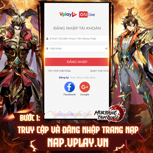 Hướng dẫn nạp thẻ Mukbang Tam Quốc 1