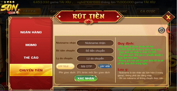 Rút tiền tại Son Club an toàn 1